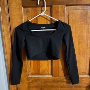 Wild Fable Black Long Sleeve Crop Top